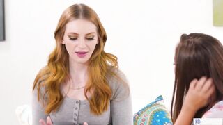 GirlsWay: Pretty neighbor Jenna Sativa fucks the unexperienced redhead Maya Kendrick on PornHD