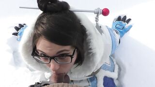 Public Overwatch Mei Blowjob in Snow