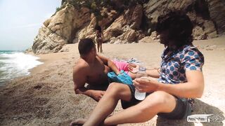 PornDoe Pedia: Beautiful Portuguese babe Noe Milk beach seduction on PornHD