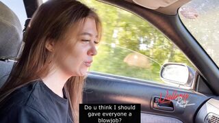 Whore sucked in the car & cheated her BF