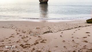 Sexy blonde with perfect body loves getting fucked at the beach -