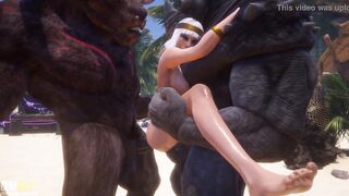Monsters with Horse Dicks Fuck busty blonde | Big Cock Monster | 3D Porn Wild...